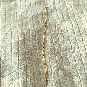 14karat gold, sapphire and diamond bracelet.